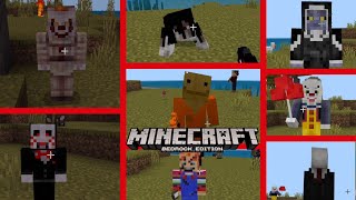 INCREÍBLE ADDON de CREEPYPASTAS para MINECRAFT BEDROCK 🙀  ADDONS de TERROR para MINECRAFT BEDROCK 👻 [upl. by Fital]