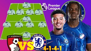 New CHELSEA Vs BOURNEMOUTH Predicted XI In EPL Sancho amp Lavia To Start In 4141 Formation 202425 [upl. by Renzo]