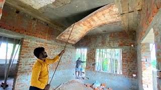 Roof Shuttering Removal 2BHK Living Hall Roof Centring Board RemovalRoof Construction [upl. by Sicard]