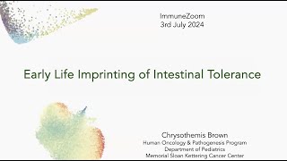 Early Life Imprinting of Intestinal Tolerance [upl. by Seroled737]