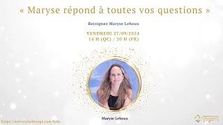 « Maryse répond à toutes vos questions » [upl. by Remas]