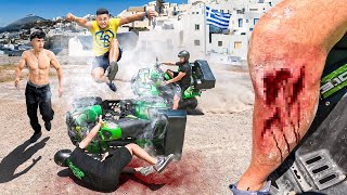 ACCIDENTE en SANTORINI con GERO ARIAS🤕 NOS PERSIGUEN PERROS  Parkour [upl. by Messere]