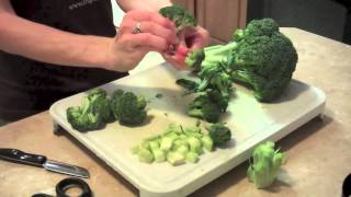 How to Cut the Entire Broccoli Head Florets and Stem [upl. by Yelda]