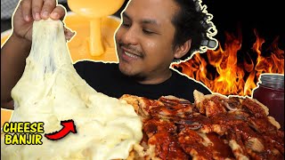 SOTONG GUNTING cicah cheese dan sos samyang mukbang malaysia cheese banjir [upl. by Elder724]