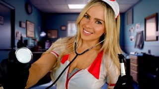 ASMR SCHOOL NURSE EXAM Personal Attention Measuring You Scalp Check [upl. by Ymmaj]