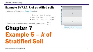 Chapter 7 Permeability  Example 5 Hydraulic Conductivity of Stratified Soil [upl. by Nepets]