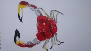 Crab DrawingHow to Draw a Crab easy Art tutorial সহজে কাকড়া আঁকার নিয়ম 🦀🦀🦀 [upl. by Rondi]