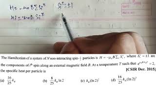 STATISTICAL PHYSICS PART 5 ONLY PROBLEMS  CSIR UGC NET JAM GATE JEST TIFR [upl. by Shenan]