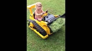 Aussie Dad buys daughter a Bulldozer so she can help with the lawn [upl. by Ariaec431]