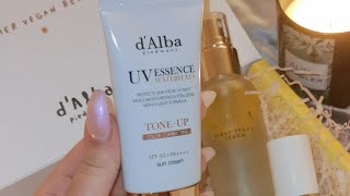 DAlba Sunscreen  Soft Glam Clean Girl Makeup ✨ [upl. by Lokim422]