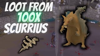 Loot from 100 Scurrius  OSRS [upl. by Ayatahs147]