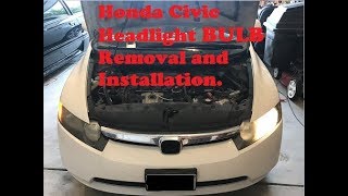 Honda Civic Headlight Bulb Replacement [upl. by Ahseeyt]