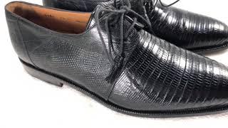 Magnanni Sz 75 M Genuine Lizard Black Lace Up Dress Shoes 5488 Made in Spain [upl. by Ninnetta9]