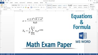 Write Math Equations in MS Word  Make Math Question Paper in MS Word  Write Fractions in Word [upl. by Langbehn355]