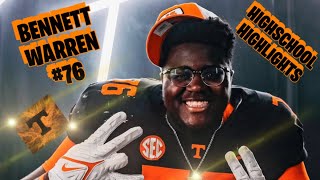 ⭐️⭐️⭐️⭐️ OL Bennett Warren HIGHSCOOL HIGHLIGHTSJR SZN VOLS Class of 2024 [upl. by Taub]