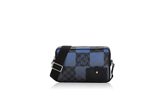 Louis Vuitton Giant Damier Graphite Alpha Messenger Cobalt [upl. by Einoj]