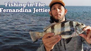 Fishing the Fernandina Beach FL Jetties for Black Drum [upl. by Lenora316]