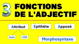 Attribut Epithète Apposé Fonctions de ladjectif  Morphosyntaxe [upl. by Trawets]