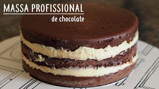 BOLO DE CHOCOLATE PROFISSIONAL PARA ANIVERSÁRIO  MASSA ESPECIAL [upl. by Mickie]