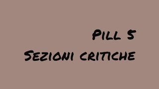 Pill 5  SEZIONI CRITICHE [upl. by Haswell]