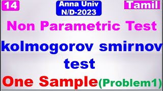 MA3391Probability ampStatisticsUnit 4NonParametric Test  kolmogorov smirnov testOne SampleTamil [upl. by Aenaj306]