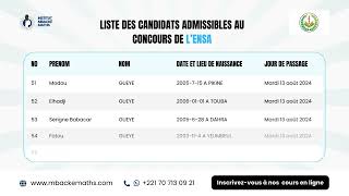 CONCOURS ENSA 2024  Resultats [upl. by Suiratnod]