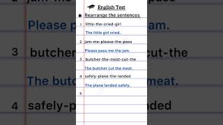 English Grammar  Rearrange the Sentences  For Kids and Beginners [upl. by Bekaj]