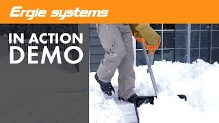 ERGSNSH18  Ergie Systems Impact Resistant Ergonomic Snow Shovel  Live Demo [upl. by Elletse]