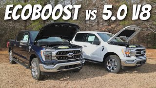 Whats The BEST Engine for the 2022 Ford F150 Truck EcoBoost vs V8  Exhaust Drive and Compare [upl. by Russi]