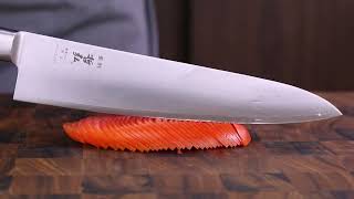 Kiryu Satoshi SG2 240mm Migaki Gyuto vs Tomato [upl. by Nolur73]