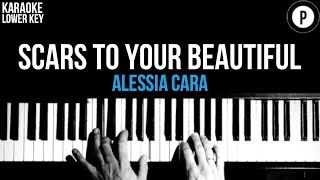 Alessia Cara Scars To Your Beautiful Karaoke SLOWER Acoustic Piano Instrumental Cover LOWER KEY [upl. by Blaze]