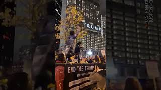 Protesters march in downtown Chicago following Trumps win [upl. by Lessard834]