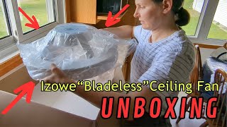 UNBOXING  Izowe Bladeless Ceiling Fan  See What To Expect [upl. by Enyrhtac]