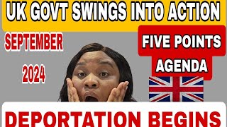 DEPORTATION BEGINS UK GOVT 5 POINT AGENDA TO CURB MIGRATION 2024 [upl. by Eartnoed331]