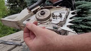 Stihl oil pump adjustment clutch removal oil pump or worm gear Part s and vid of oil pump mod [upl. by Silra32]