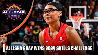 Allisha Gray tops Sophie Cunningham in finals of Skills Competition  2024 WNBA AllStar [upl. by Raffin568]