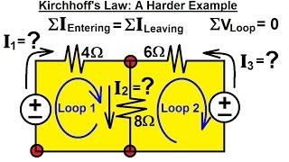 Electrical Engineering Basic Laws 12 of 31 Kirchhoffs Laws A Harder [upl. by Ycrep]