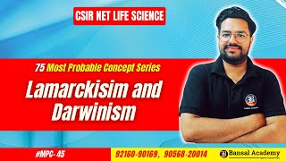 MPC45 Lamarckisim and Darwinism  Most important topics CSIR NET Life Science 2024 [upl. by Nonnel]