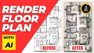 How to Render Architecture Floor Plan in 02 minutes [upl. by Keely30]