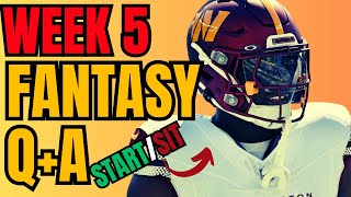 Week 5 StartSit Questions for Fantasy Football Waivers Trades Injuries  More [upl. by Denie262]