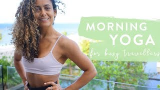 30 MINUTE MORNING YOGA For busy Travellers  Real Time  Shona Vertue [upl. by Can39]