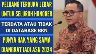 PELUANG TERBUKA LEBAR BAGI HONORER YANG BELUM TERDAFTAR DI BKN  BISA DIANGKAT JADI ASN 2024 [upl. by Vivie]