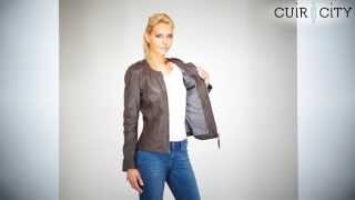 Veste Cuir Femme Oakwood Marron  Charline 2 Smoke [upl. by Helm]