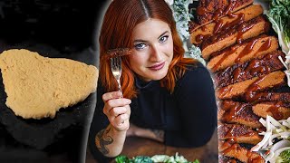 SEITAN STEAK  Easy amp Vegan Vital Wheat Gluten Steak Recipe [upl. by Olegnaed]