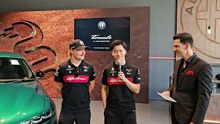 Alfa Romeo F1 drivers Valtteri Bottas and Zhou Guanyu at the Tonale Launch in Singapore 🇸🇬 [upl. by Jacenta263]