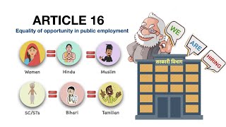 Article 16  Fundamental Rights  Equality of Opportunity in Public Employment  Right to Equality [upl. by Henigman]