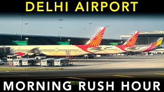 DELHI AIRPORT  Plane Spotting  LANDING amp TAKEOFF  Morning RUSH HOUR [upl. by Ehcropal]