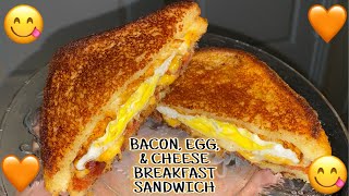 Bacon Fried Egg amp Cheese Breakfast Sandwich Tutorial😋 Super easy amp Delicious CookingwithDevyn🤩 [upl. by Latrena986]