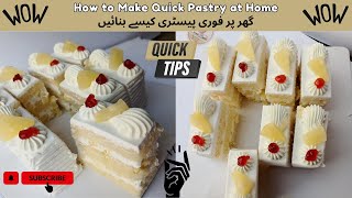 Yummiest Vanilla Pastry Cake🍰😍  How to Make Quick Pastry at Home [upl. by Palocz425]