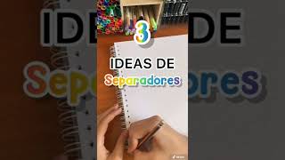 ✨ Ideas de SEPARADORES de Cuadernos CREATIVOS y FÁCILES ✨  Shorts ApuntesBonitos Studygram [upl. by Nylarat]